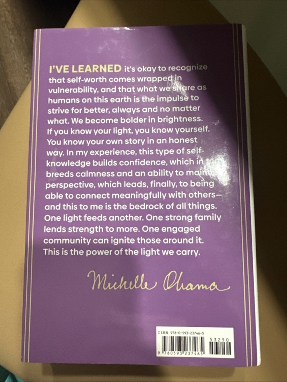 The Light We Carry - White & Gold Hardcover Michelle Obama - Picture 2 of 3